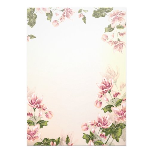 Elegant Vintage Pink Blossom Floral Baby Shower Invitation