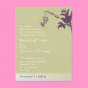 Elegant  Vintage Plum Bird Wedding Invitation postcards