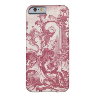 Elegant Vintage Red French Toile Man and Dog iPhone 6 Case