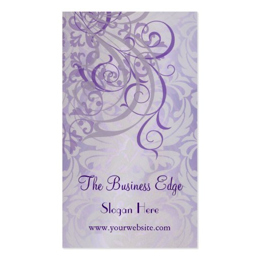 Elegant Vintage Rococo Purple Business Card (front side)