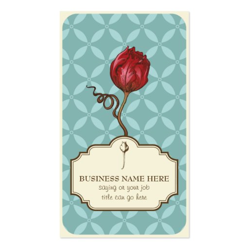 Elegant vintage rose customizable business card