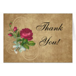 Elegant Vintage Rose, Magenta/Brown cards