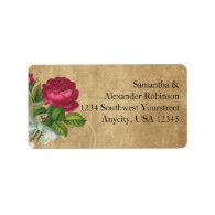 Elegant Vintage Rose, Magenta/Brown Custom Address Labels