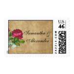 Elegant Vintage Rose, Magenta/Brown stamps