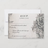 Elegant Vintage Rose Wedding Reception RSVP Card invitation