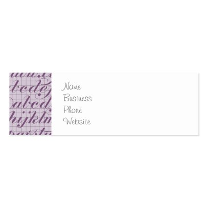 Elegant Vintage Script Typography Lettering Purple Business Cards