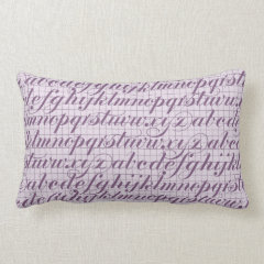Elegant Vintage Script Typography Lettering Purple Pillows