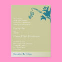 Elegant  Vintage  SeaBlue Bird Wedding Invitation postcards