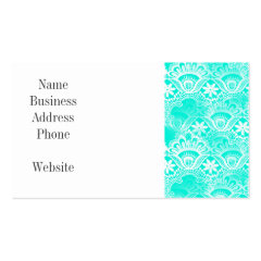 Elegant Vintage Teal Turquoise Lace Damask Pattern Business Card