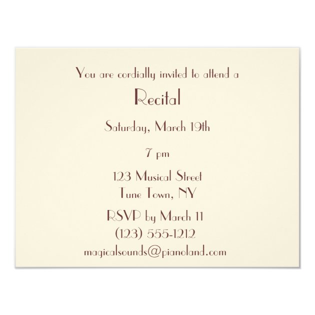 Elegant Vintage Unisex Music Recital Invitations