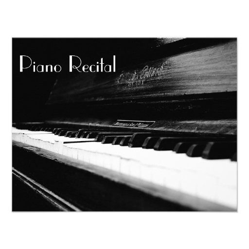 Elegant Vintage Unisex Piano Recital Invitations
