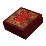 Elegant vintage victorian ruby floral trinket boxes