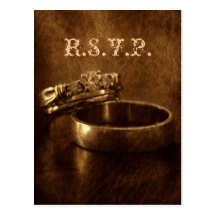elegant vintage wedding rings wedding rsvp postcards