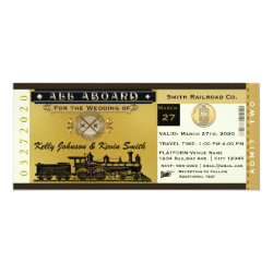Elegant Vintage Wedding Train Ticket Invitation 4