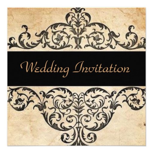 Elegant Vintage Western wedding Invitation