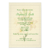 Elegant vintage white lily flowers bridal shower personalized announcements