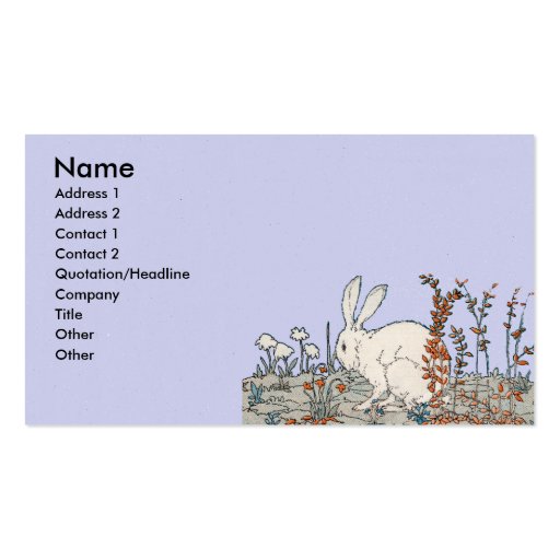 Elegant Vintage White Rabbit Business Card Template