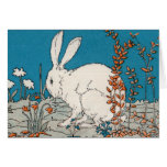 Elegant Vintage White Rabbit  Easter Card