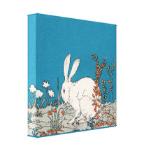 Elegant Vintage White Rabbit Gallery Wrap Canvas