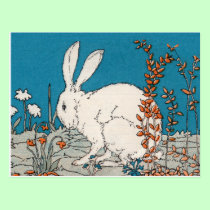Elegant Vintage White Rabbit postcards