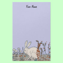 Elegant Vintage White Rabbit stationery