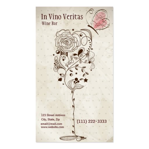 Elegant Vintage Wine Bar Business Card