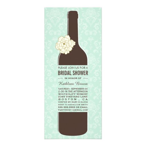 Elegant Vintage Wine Bridal Shower Invitations