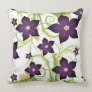 elegant violet purple floral throw pillow