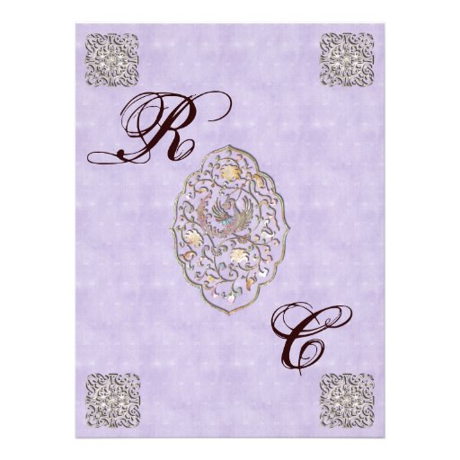 Elegant Violet Vintage Wedding Invitation