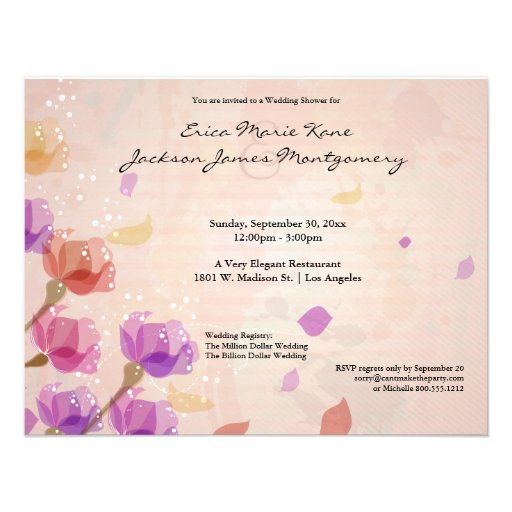Elegant Watercolor Tulips Wedding Shower Invite