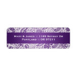 Elegant Wedding Address Paisley Pattern Purple Labels