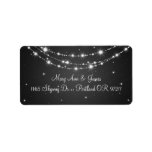 Elegant Wedding Address Sparkling Chain Black Personalized Address Labels