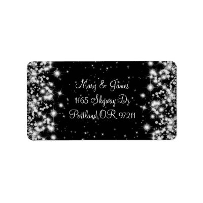 Elegant Wedding Address Winter Sparkle Black label