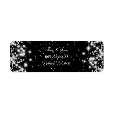 Elegant Wedding Address Winter Sparkle Black label