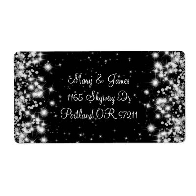 Elegant Wedding Address Winter Sparkle Black label