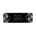 Elegant Wedding Address Winter Sparkle Black Return Address Labels