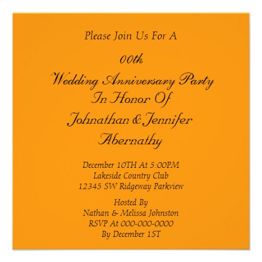 Elegant Wedding Anniversary Party Invitation