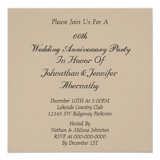 Elegant Wedding Anniversary Party Invitation