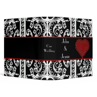 An elegant Avery album binder done in red white and black 
