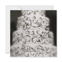 Elegant Wedding Cake - Blank back invitations