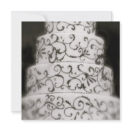 Elegant Wedding Cake - Blank back invitation