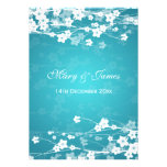 Elegant Wedding Cherry Blossom Blue Invitation