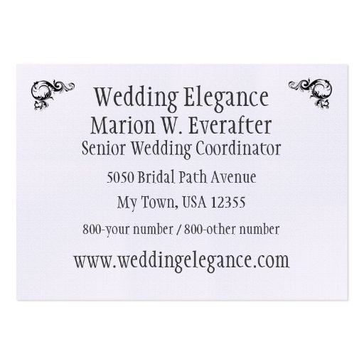 Elegant Wedding Coordinator Business Card (back side)