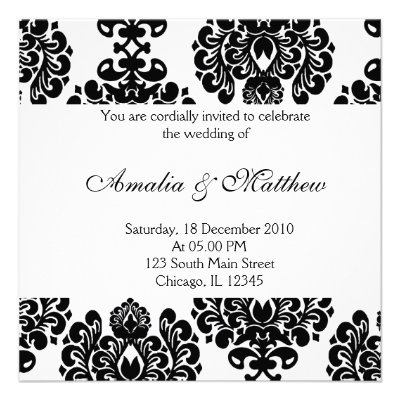 Elegant Wedding Damask Announcements