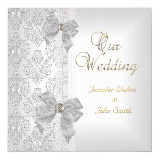wedding invitation sets zazzle wedding damask silver white bow set invitation wedding invitation sets zazzle wedding damask silver white bow set invitation
