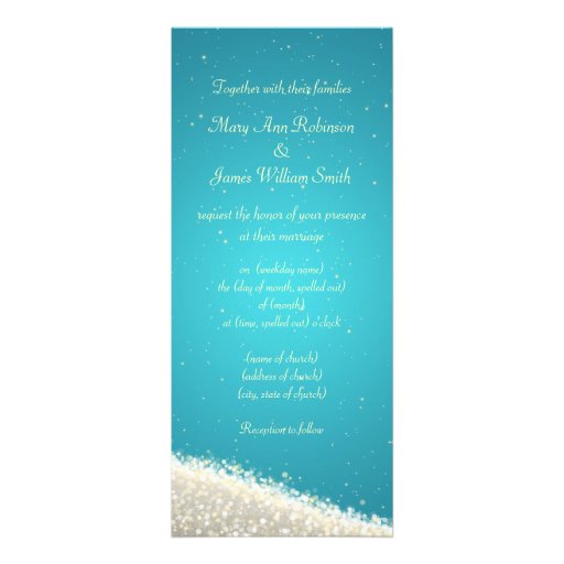 Elegant Wedding Dazzling Sparkles Turquoise Invitations
