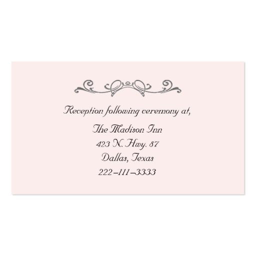 Elegant Wedding enclosure cards Business Card Template (front side)