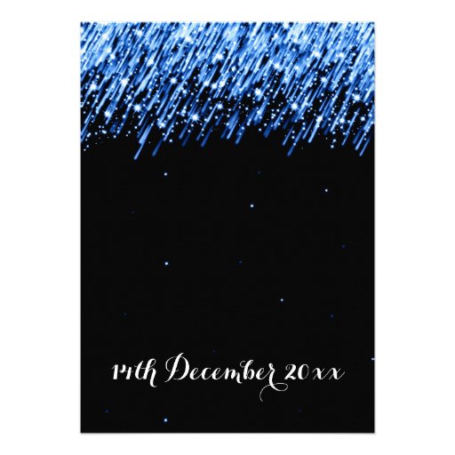 Elegant Wedding Falling Stars Sapphire Blue Personalized Invitations