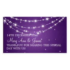 Elegant Wedding Favor Tag Sparkling Chain Purple Business Card