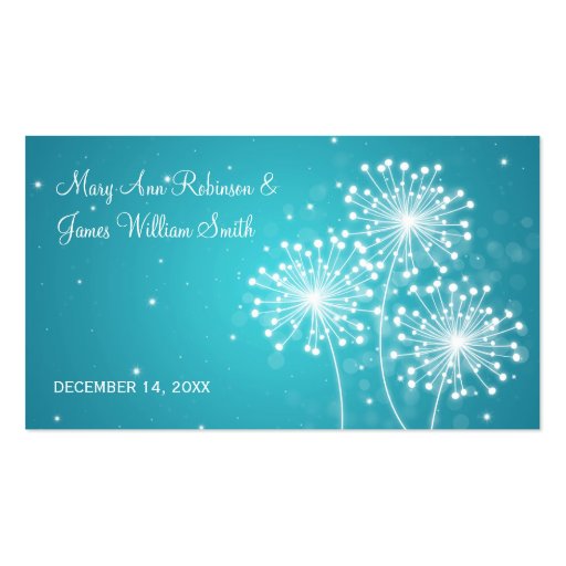 Elegant Wedding Favor Tag Summer Sparkle Turquoise Business Cards